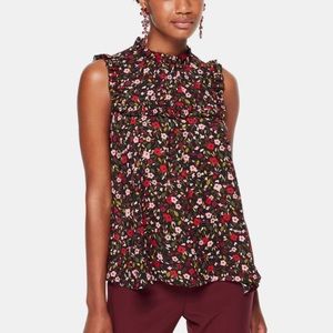KATE SPADE Boho Floral Ruffle Yoke Ma Cherie Top